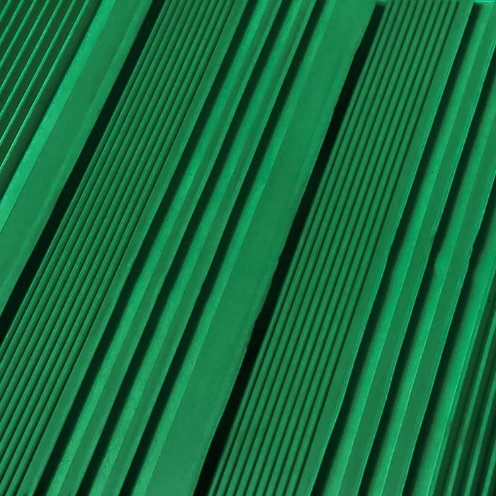 27"x10" Trimmable Riffled TPR Light Weight Sluice Box Matting, Green Color