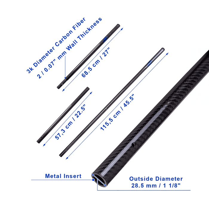 CKG Carbon Fiber Travel Rod/Shaft