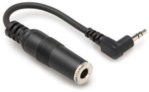 1/4 inch trs to right-angle 3.5 mm trs headphone adaptor